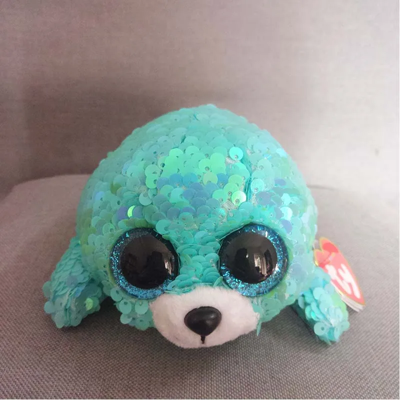 15 см Ty Beanie Boos Big Eyes Sequin Waves Seal Calypso Husky лиса Сова Единорог кошка плюшевая игрушка кукла плюшевое животное плюшевая детская игрушка