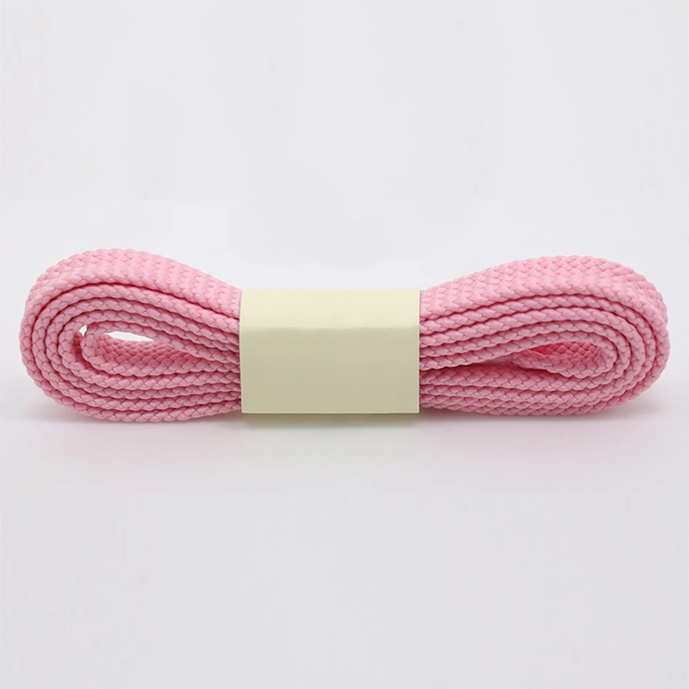 1 пара полиэфирных толстых плоских шнурков, широкие Спортивные Повседневные шнурки для кроссовок 100 см, белые, черные, одноцветные - Цвет: Light pink