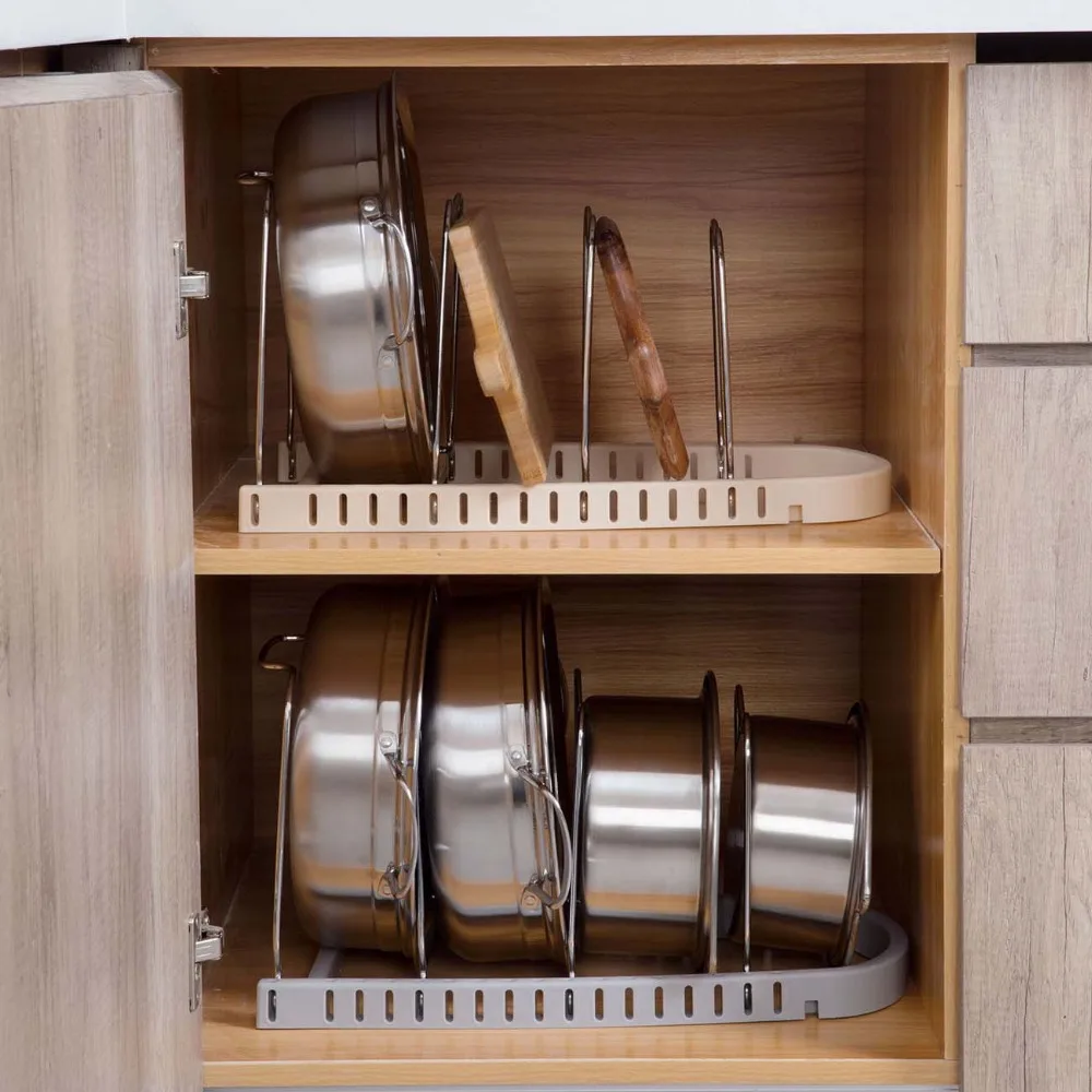 4 слоя домашние кухонные подставки многоцелевой кастрюля крышка кухонной посуды разделочный блок кухонный стеллаж органайзер для экономии пространства