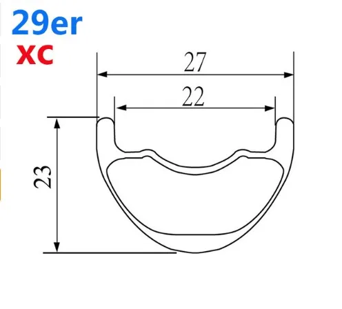 Новое поступление углеродный руль Mtb велосипедная ободная 29 дюймов Mtb с прямыми закраинами Асимметричная 24/27/30/35/40/50 мм Ширина 29 мм Глубина Ems - Цвет: 27mm XC 1 PCS