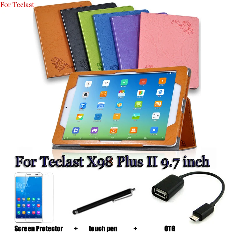 Для teclast pu защитный кожаный case защитной оболочки/кожи для teclast x98 plus ii tablet pc покоя case 9.7 дюймов case стенд