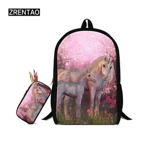 unicorn school backpack set