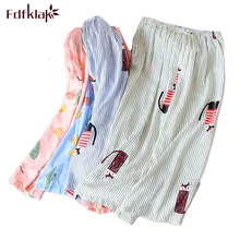 Fdfklak весенне-летние женские штаны с принтом хлопковые домашние штаны Свободные укороченные штаны женские штаны для сна