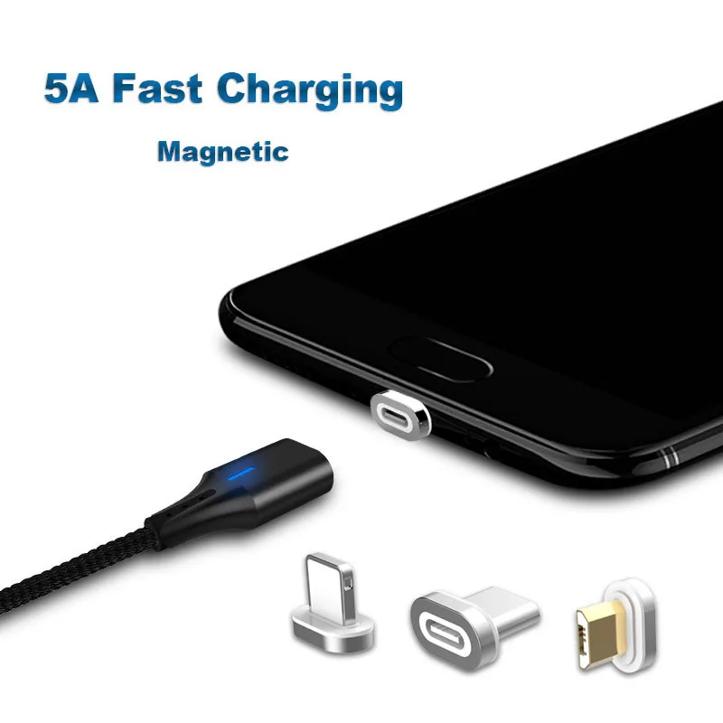 

5A Magnetic Cable Micro usb Type C Super Fast Charging Phone Microusb Type-C Magnet Charger usb c For iphone huawei xiaomi