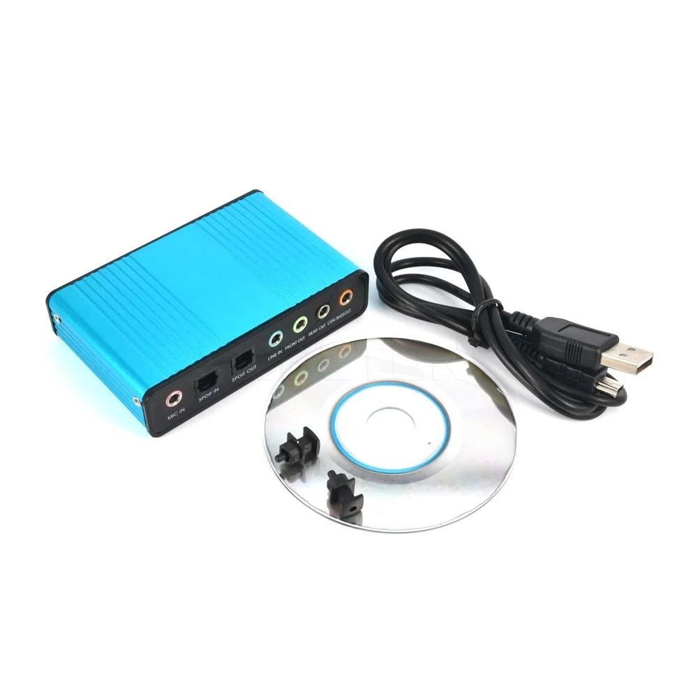 Kebidu USB 2,0 Звуковая карта 6 Каналов 5,1 оптический контроллер внешней Аудио карты CM6206 чипсет для ПК ноутбука Настольный планшет
