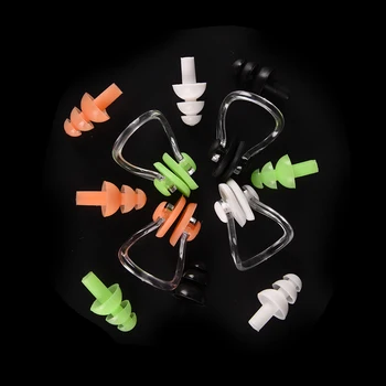 

Soft Silicone Swimming Earplug Nose Clip Watertight Set Kit Sports Fitness Swimming Pool Accessories Nasal Splint Ear Plugs