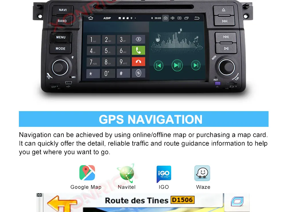 Top Xonrich 1 Din auto radio Android 9.0 Car DVD Player For BMW E46 M3 318/320/325/330/335 Rover 75 1998-2006 GPS Navigation OBD2 19