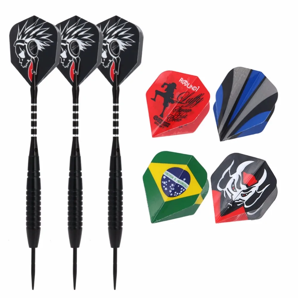 

1 set of 3pcs 22g Nickelplated Darts Steel Tip Grooved Alu Shafts 2D Flights