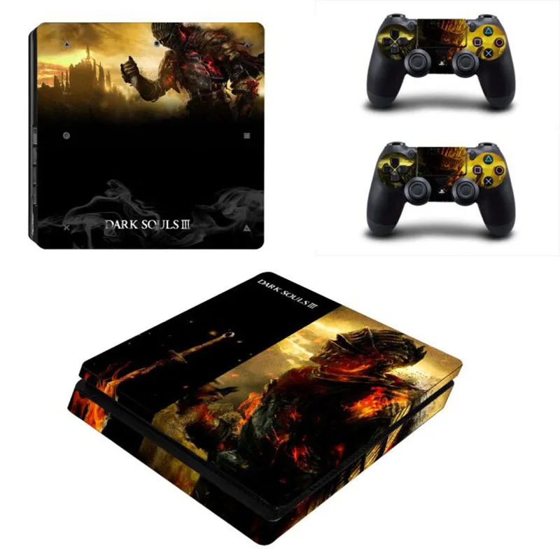 

HOMEREALLY Skin PS4 Slim Dark Souls 3 Vinyl PVC Sticker Cover For Playstation 4 Slim Console and Controller PS4 Silm Accessory