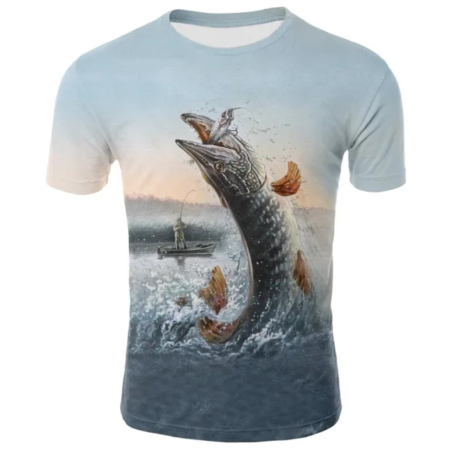 2019 new men leisure 3d printing t shirt, funny fish pattern printed men's and women's tshirt Hip hop T-shirt print t-shirt