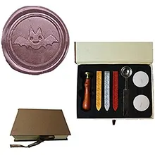 Винтаж Симпатичные Бат летающих Хэллоуин свадебные приглашения индивидуальный Воск уплотнительное штамп Щупы для мангала ложка подарочная коробка комплект