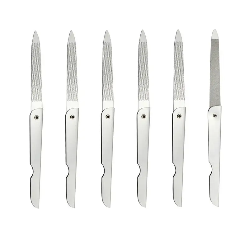 

6PCS Nail Files Unique Sanding Practical Stainless Steel Nail Files for Girls Kids Children