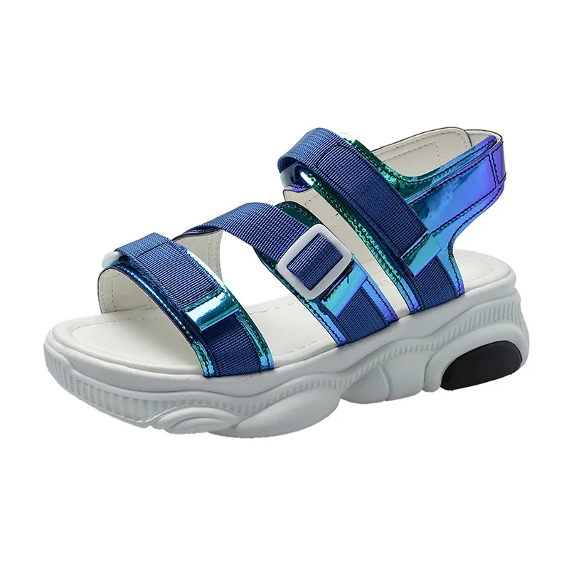 

woman sandals 2018 summer Ladies Platform Shoes Woman Casual Shoes Pu Breathable Slip On Shoes Thick Bottom Heel Creepers