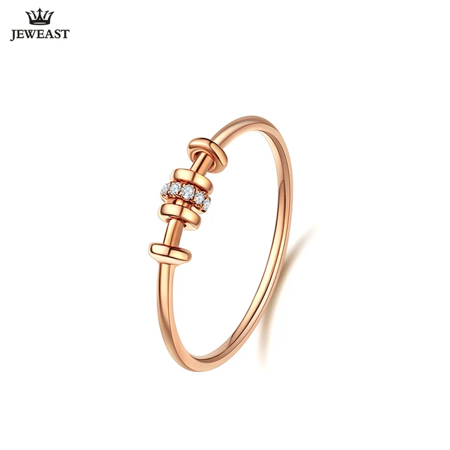 18K Gold Pure Gold Ring Real 18K Gold Solid Gold Rings Beautiful Upscale Trendy Classic Party Fine Jewelry Hot Sell New 2020 2