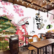 Beibehang обои японская красота фото украшения Фреска Японская еда суши фон для ресторана, обои 3d на стену