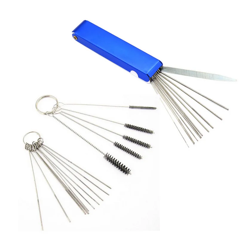 

Motorcycle Carburetor Cleaning Tool Carbon Dirt Jet Remove Brushes Needles for Moped Scooter ATV Carb Jets Wire Cleaner Kits