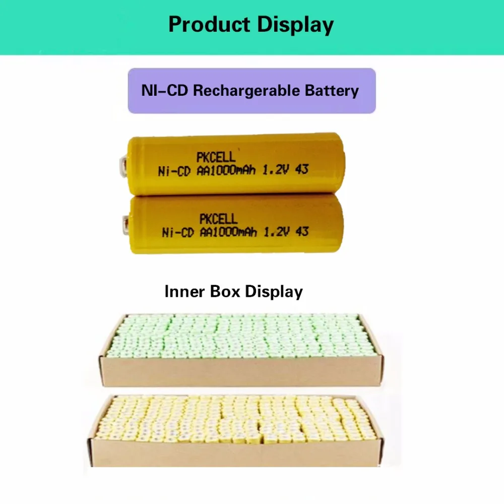 12 шт./лот PKCELL Ni-CD 1,2 V AA батарея 1000mAh перезаряжаемые батареи 1,2 Вольт 2A батареи