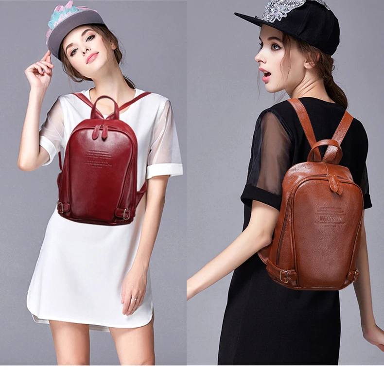 Женский рюкзак из натуральной кожи с тиснением для колледжа, сумка на плечо, женские модные рюкзаки, женский рюкзак, повседневный женский рюкзак