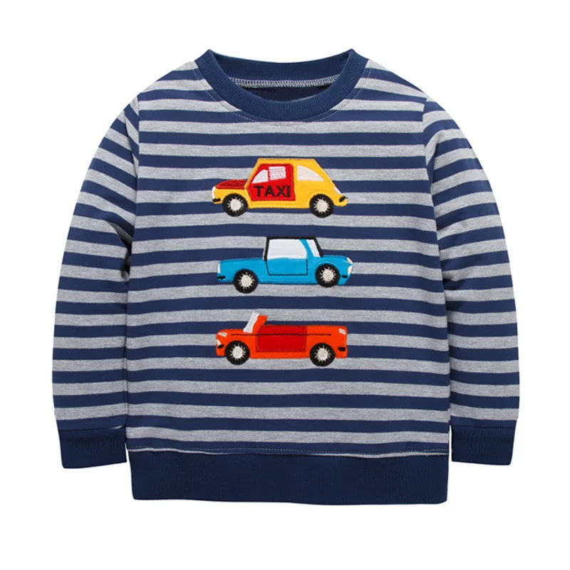 

jumping meters Toddler boys shirts cotton embroidery cars baby sweatshirts kid boys clothes winter stripe fashion 2018 boy shirt