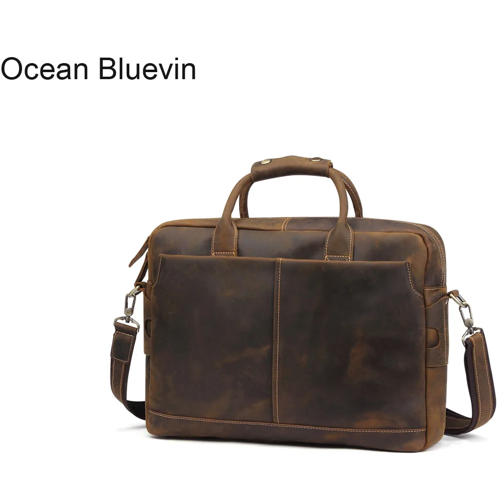 

OCEAN BLUEVIN Arrival Genuine leather men bags Leather Men Briefcase Laptop Handbag Messenger Bag men's bags Business Handbags