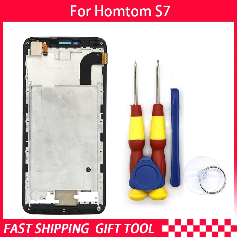 

New original Touch Screen LCD For HOMTOM S7 Screen LCD Display Digitizer Assembly With Frame Replacement Parts