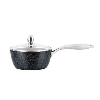 

1.5/2.1/2.8L Non-Stick Aluminum Casserole with Induction Bottom Marble Coating Glass Lid