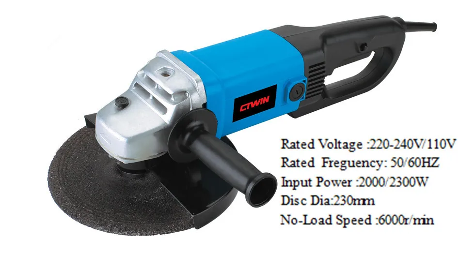220 ~ 240V/110V 50/60Hz 230 мм электрическая угловая шлифовальная машина 2300 Вт Параметры