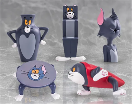 

6pcs/set Cartoon Tom and Jerry Funny Silly Cat Shaped Tom Collectible Figure Model Toy
