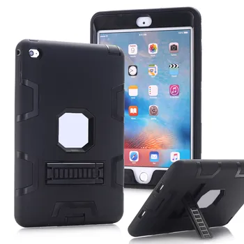 

2019 new tablet case for iPad Mini 4 double layer mixed armor protection bracket type non-slip shock plate protector for mini4