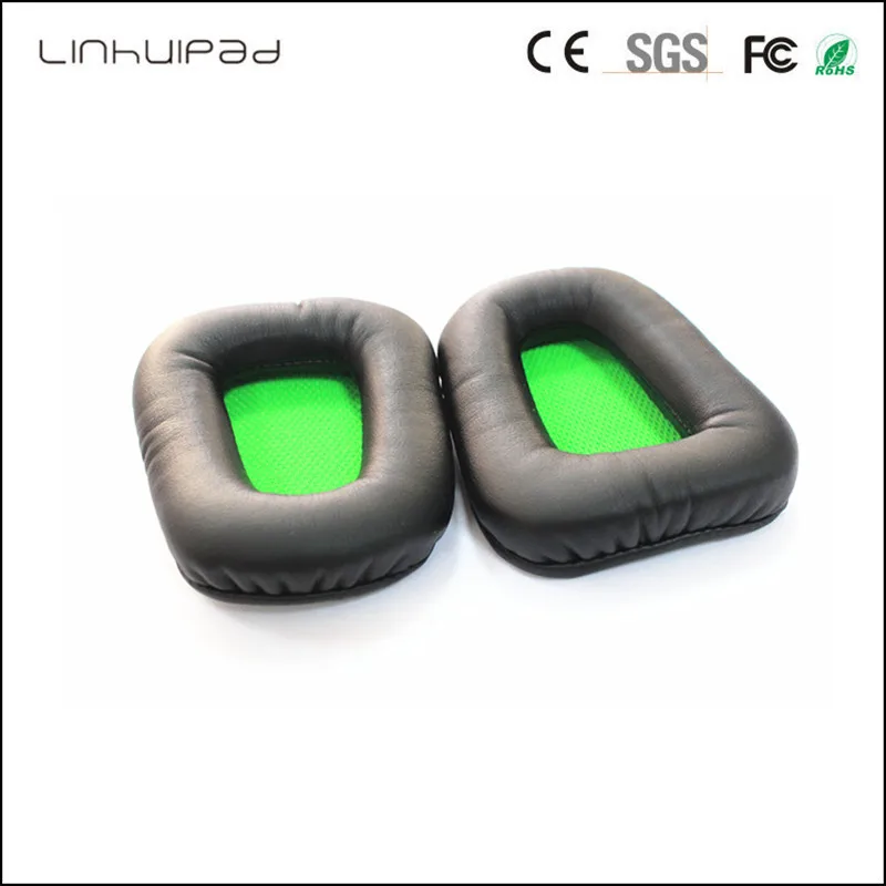 Linhuipad 2Pcs Pairs Replace Ear Pads Cushions Ear Cups Cover Soft Leather Repair Parts for Kraken Electra Tiamat 7 1 headphones