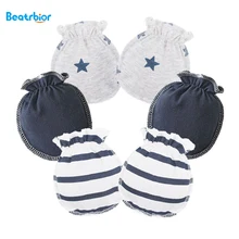 Хлопок мягкая безопасность 3 пар/лот детские перчатки варежки царапины варежки для новорожденных мальчиков и девочек Анти-Царапины детские перчатки