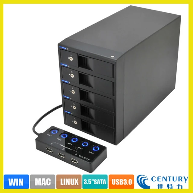 5 Bay External 3.5'' Inch Sata Hdd Docking 30tb Usb3.0 Hard Drive Case Independent Power Switch Of Each Bay - Hdd & Ssd Enclosure - AliExpress