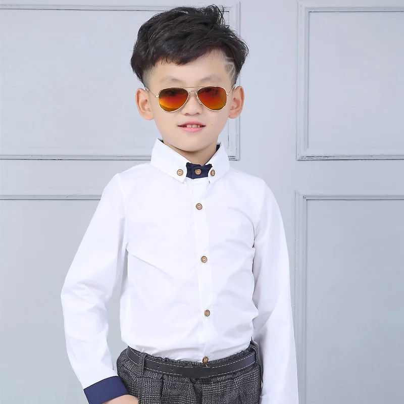 Детские торжественные костюмы; свадебные костюмы для мальчиков; Enfant Garcon; школьные детские праздничные смокинги; костюм с блейзером для выступлений на фортепиано - Цвет: white shirt only