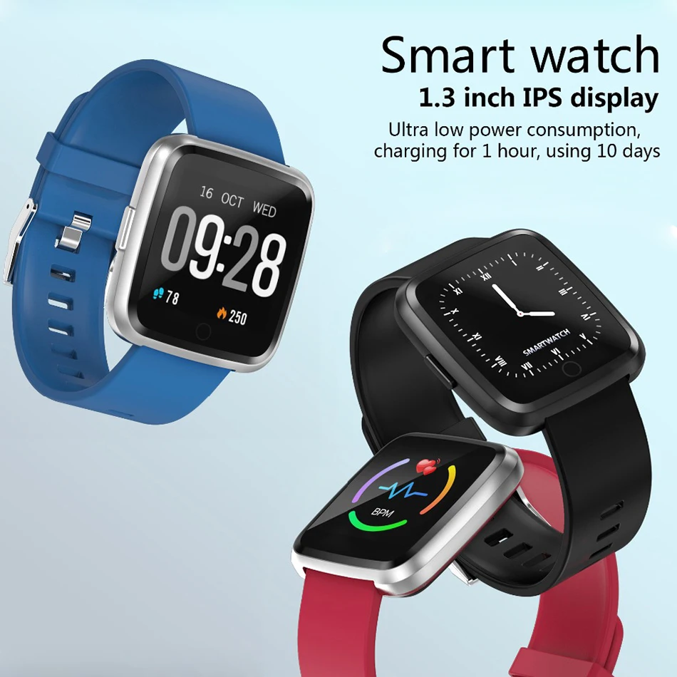 

Y7 Smart Watch IP67 Waterproof Fitness Tracker Heart Rate Monitor Blood Pressure Women Men Clock Smartwatch For Android IOS