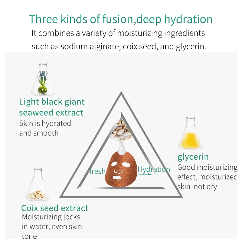 MENGXILAN маска для лица два в одном морские водоросли гранулы Coix семян воды увлажняющая маска для лица Питание пополнение маска для лица