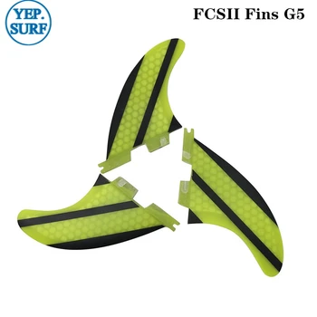 

SUP Quilhas FCS2 Fins G5 Yellow Honeycomb Fibreglass Carbon Fiber Surfboards Fin Surfing in Fins prancha quilhas de