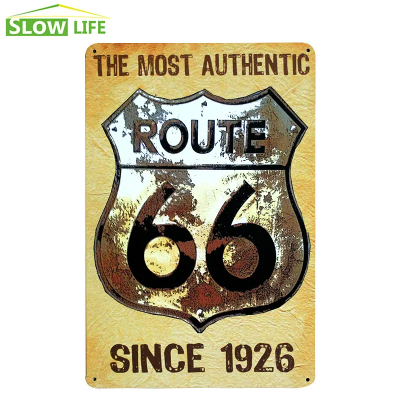 The Most Authentic Route 66 Metal Tin Sign Wall Decor Tin Sign Vintage Home Decor Metal Plaque Metal Plate Vintage Metal Poster