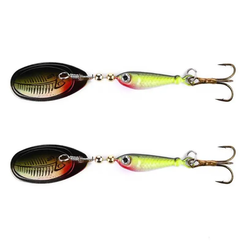 

fish-shaped rotating Spinner Bait Sequin Fishing Lure Bionic Artificial Bait Bass Hard Baits Spoon Treble Hook Tackle Tool