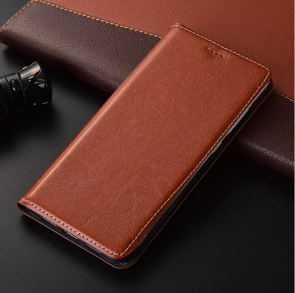 ND14 Genuine leather wallet phone bag for Xiaomi Redmi Note 7(6.3') wallet case for Redmi Note 7 Pro phone case with card slots - Цвет: Coffee