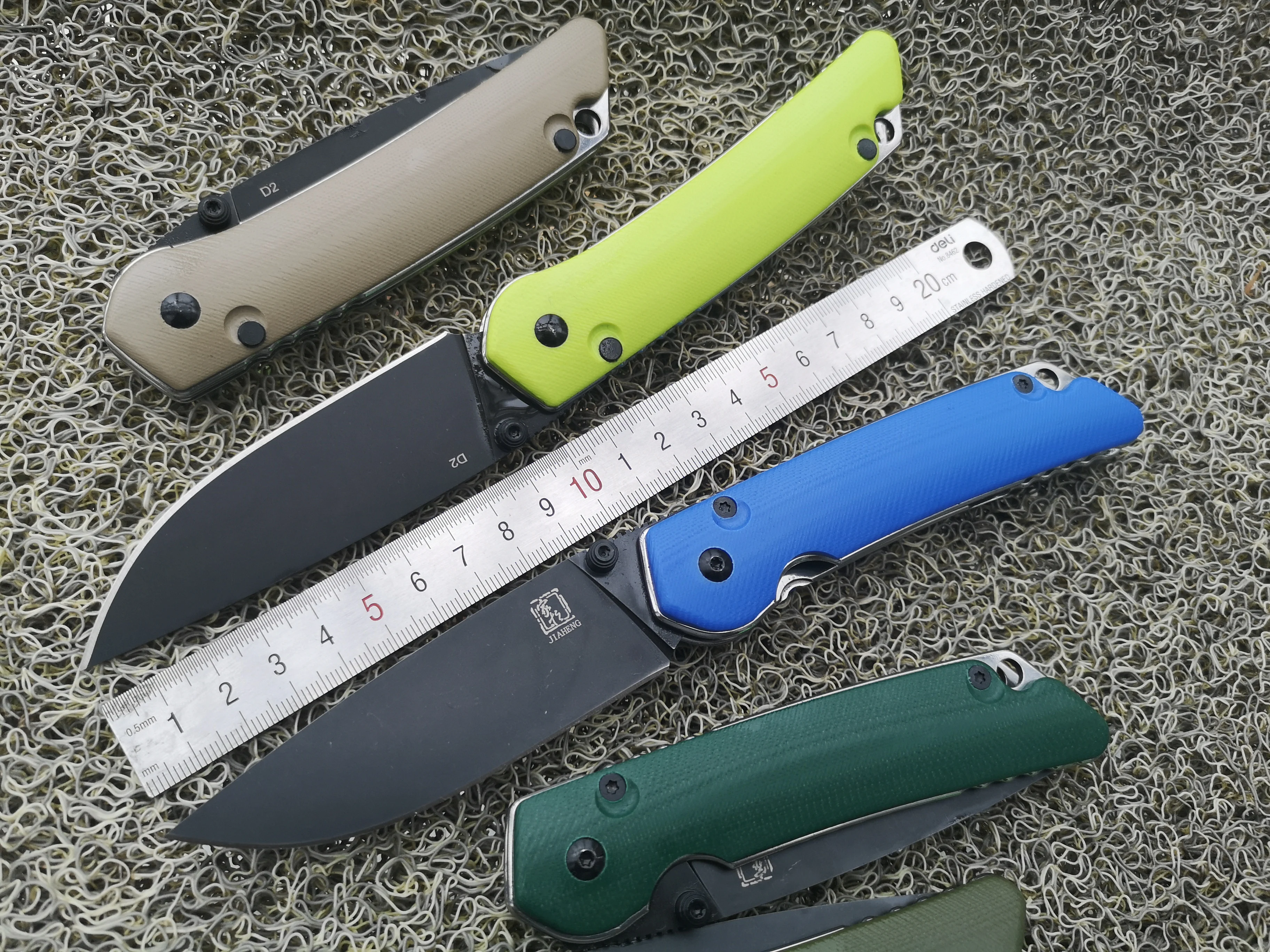 

High-quality JIAHENG JH01 c36 Floding knives Black Titanium D2 blade G10 handle 9 colors outdoor hunting camping tool OEM