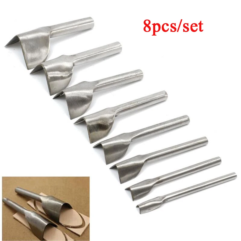 

8pcs/set Half-Round Cutter Steel Leather Craft V Shape Punch Strap Belt Wallet Tactical Home Garden DIY Handwork10MM-45MM