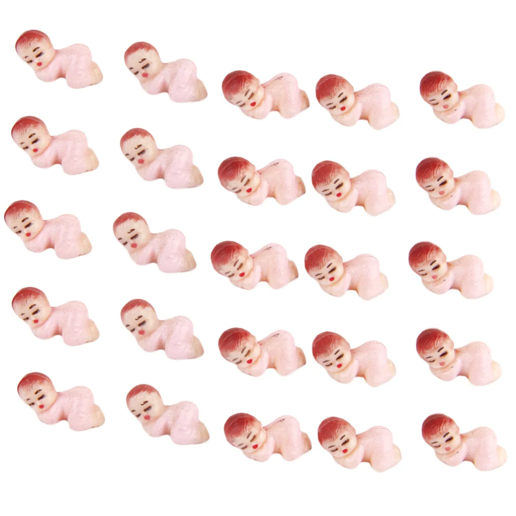 MagiDeal 50pcs Mini Sleeping Babies Bule Pink Boy Baby Shower Favours For Party Decorations Supplies Table Decoration
