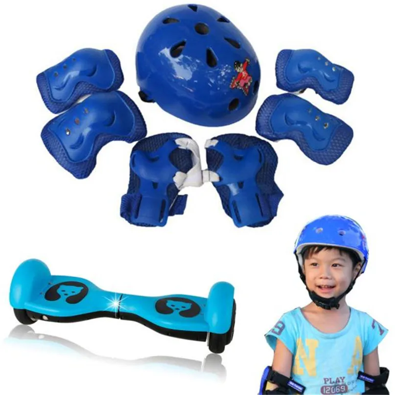 7 шт. Регулируемый Детский велосипедный шлем велосипед Велоспорт Скейтбординг защитный шлем ролик на колено локоть запястье коврик для мальчиков и девочек#2a10# F