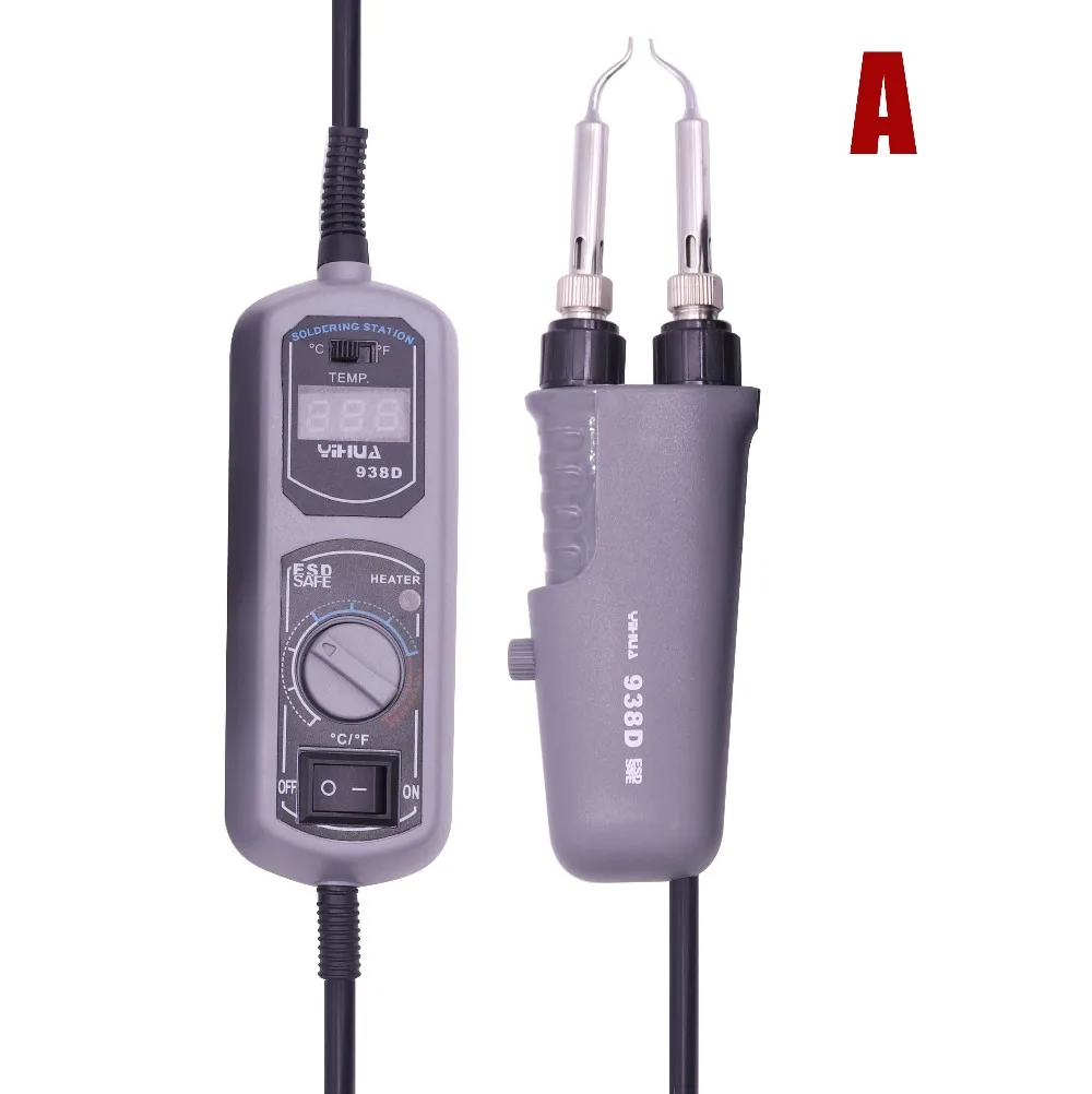 Новинка портативный Пинцет YIHUA 938D 110 В/220 В мини паяльная станция для