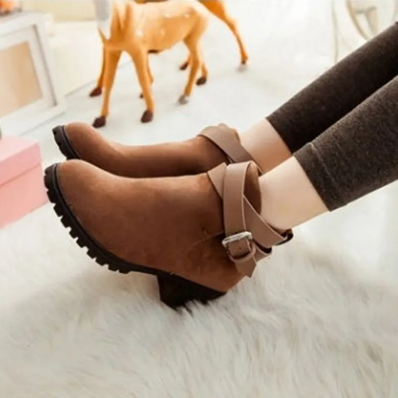 Мотоциклетные ботинки в римском стиле большого размера Модные ботильоны