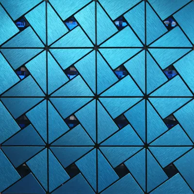 Самоклеющиеся несколько цветов алюминиево-пластиковые микс Стеклянные Мозаичные декор для плитки для магазина счетчика, задний фон телевизор - Цвет: Blue