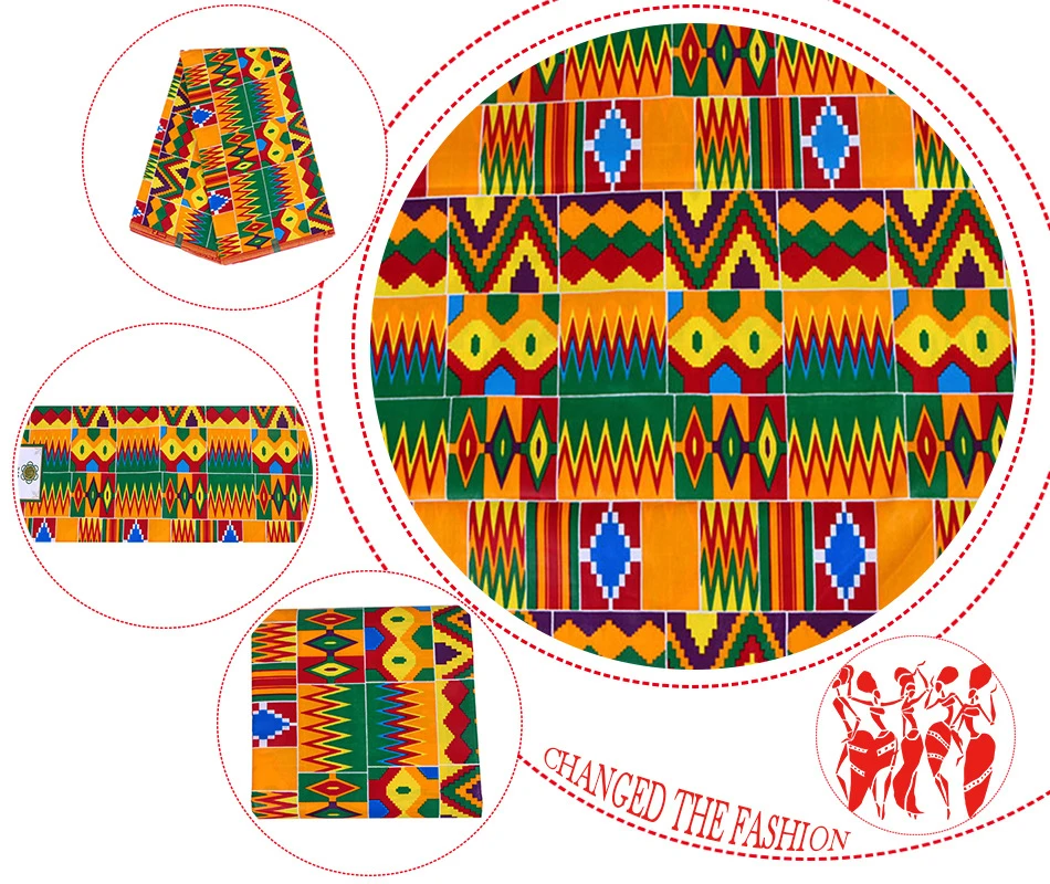 100% algodão ancara kente tecido de cera