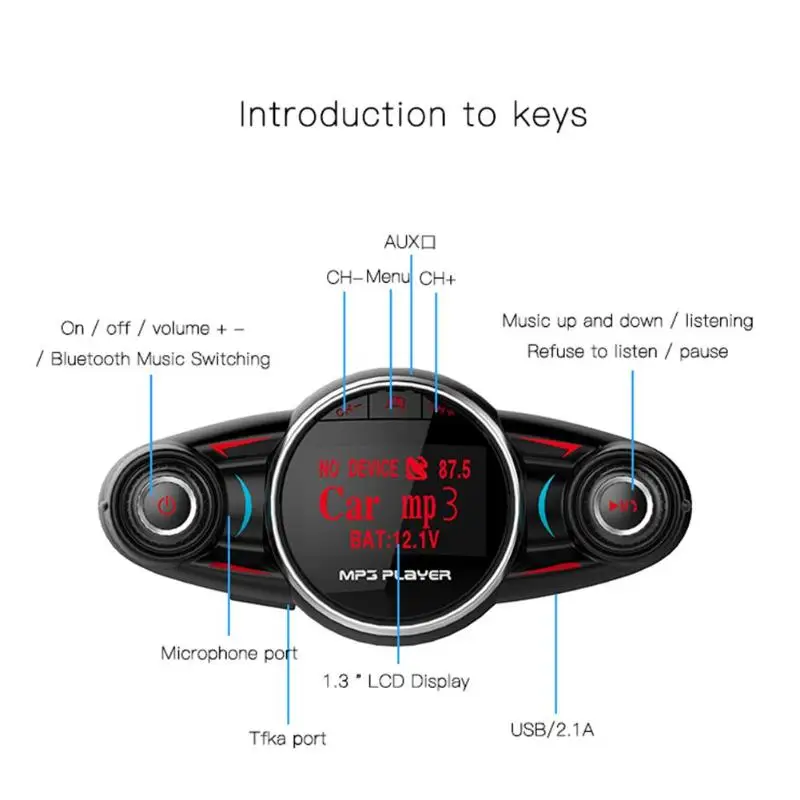 VODOOL Bluetooth 4,0 Hands Free автомобильный комплект USB Зарядное устройство FM передатчик AUX MP3 плеер с 1,3 светодиодный точечно-матричный Экран TF карта