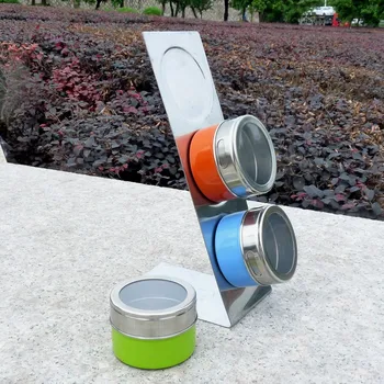

3pcs Magnetic Spice Jars Magnetic Cruet Condiment Spices Set Stainless Steel Condimento Canister sauce bottle Seasoning Tools