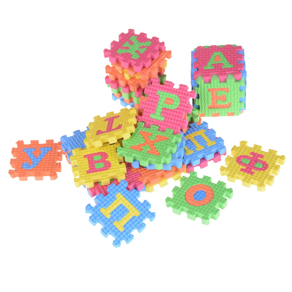 

36pcs Early Childhood Education Tool Foam Carpet Cartoon Letter Digital Puzzle Baby Crawling Mat Creative Language Learning Tool